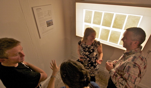 Figure 1. Moving Boulders: Wall-mounted porcelain panels and light box