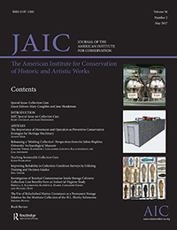 Cover image for Journal of the American Institute for Conservation, Volume 56, Issue 2, 2017