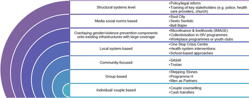 Figure 1. Intervention models according to the ecological frameworkCitation13