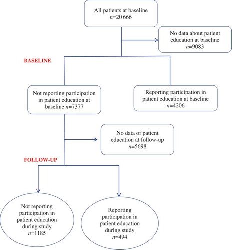 Figure 1. Flowchart over participants and non-participants in patient education.