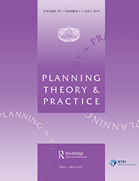 Cover image for Planning Theory & Practice, Volume 20, Issue 3, 2019