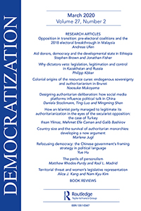 Cover image for Democratization, Volume 27, Issue 2, 2020