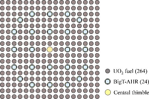 Figure 2. The representative BigT-loaded 17 × 17 fuel assembly lattice.