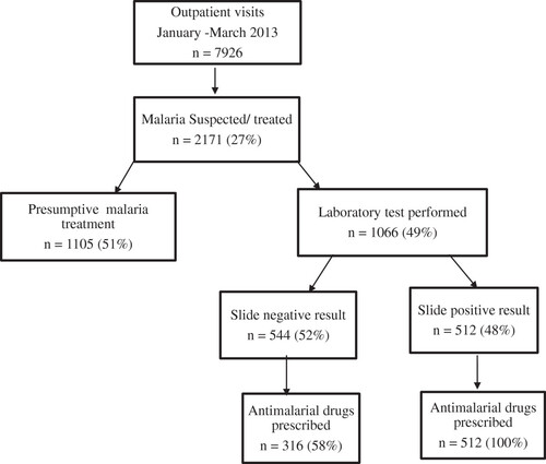 Figure 1 Schematic summary of selected malaria cases included in the study.