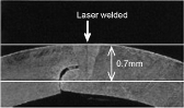 Figure 4. Micro photograph of the laser welded part.