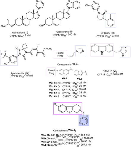 Figure 1. Certain active CYP17 inhibitors.