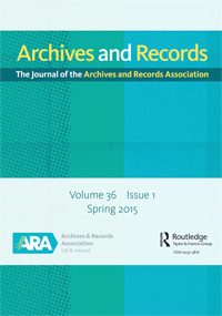 Cover image for Archives and Records, Volume 36, Issue 1, 2015