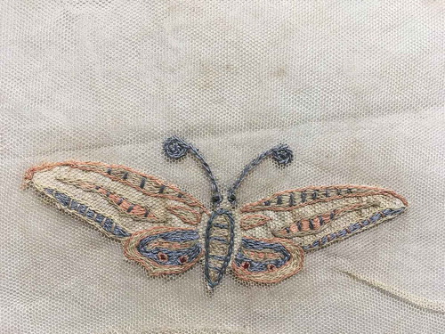 Figure 9. Occupational therapy, embroidered butterfly. ©British Red Cross collection.