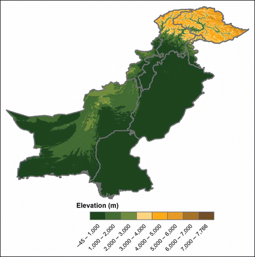 Figure 3. Elevation in Pakistan.