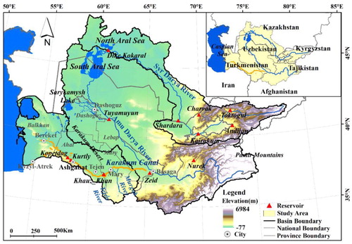 Figure 1. Location of the Amu Darya basin, Syr Darya basin, and the region of the Karakum Canal.