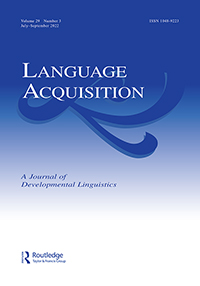 Cover image for Language Acquisition, Volume 29, Issue 3, 2022