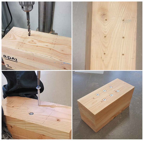 Figure 3. Preparation of self-tapping screw reinforced specimen