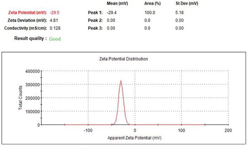 Figure 13. Zeta Potential (mV) of AgNPs with enhanced antibacterial properties.