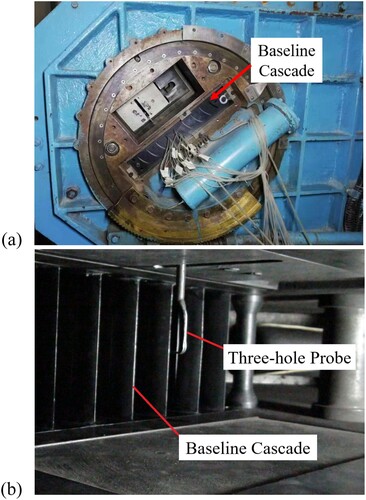 Figure 4. Measuring section of the cascade wind tunnel (Cao et al., Citation2014).