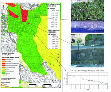 Figure 10. Updated landslide inventory map by means of ERS PS in Pian Del Voglio site.