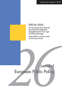Cover image for Journal of European Public Policy, Volume 26, Issue 7, 2019