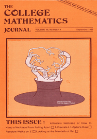 Cover image for The College Mathematics Journal, Volume 19, Issue 4, 1988