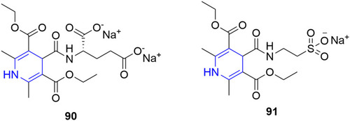 Figure 48 Structure of glutapyrone (left) and tauropyrone (right).