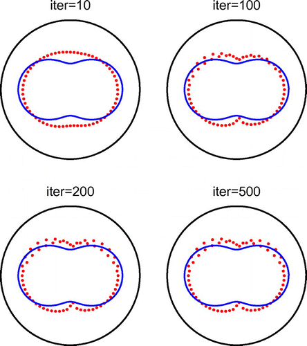 Fig. 10 Example 3: Results for noise p=5% and no regularization.