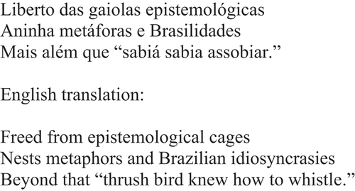 Figure 7. Excerpt from “Together We Bloom” by Ewerton Leonardo da Silva Vieira, Samara Moura Barreto de Abreu, and Luiz Sanches Neto.