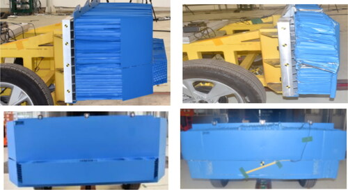 Figure 14. Comparison of honeycomb aluminium barrier before and after test.