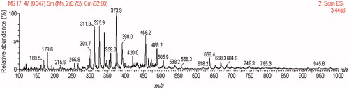 Figure 1. ESI-MS fingerprints of ethanol extract of Syzigium cumini leaves (EE).