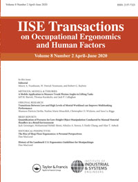 Cover image for IISE Transactions on Occupational Ergonomics and Human Factors, Volume 8, Issue 2, 2020