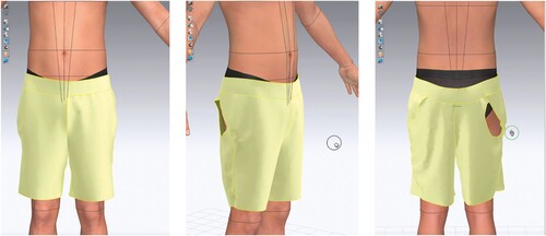 Figure 7. Reconstructed men’s shorts using Clo3D (authors own).