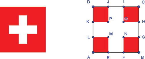 Figure 12. The flag of Switzerland and its modified flag. (To view this figure in colour, please see the online version of this journal.)