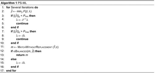 Figure 1 PS-ML algorithm to determine the regularization parameter.