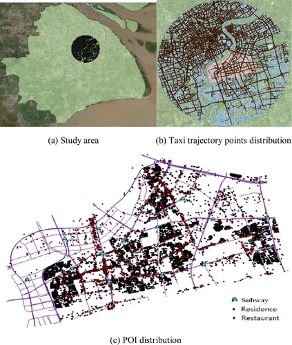 Figure 8. Study area and taxi trajectory data distribution.