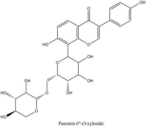 Figure 1. The chemical structure of puerarin 6″-O-xyloside (POS).