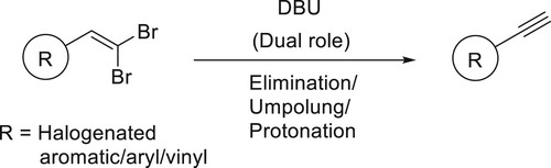 Scheme 134. Synthesis of terminal aryl- and styryl-acetylenes.