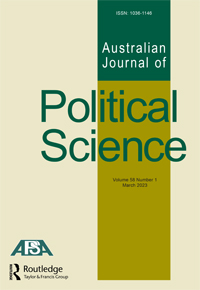 Cover image for Australian Journal of Political Science, Volume 58, Issue 1, 2023