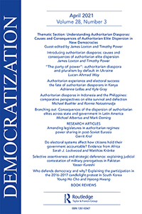 Cover image for Democratization, Volume 28, Issue 3, 2021