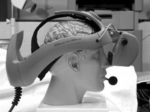 Figure 2. The head-mounted display with microphone.