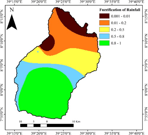 Figure 9. Fuzzified rainfall suitability map.