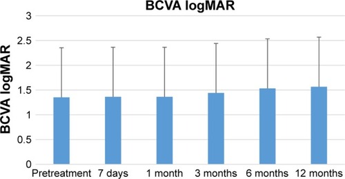 Figure 3 BCVA in all patients during the study.