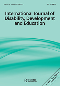 Cover image for International Journal of Disability, Development and Education, Volume 66, Issue 3, 2019