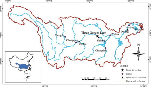 Figure 1. Location of the Three Gorges Dam in the Yangtze River Basin.