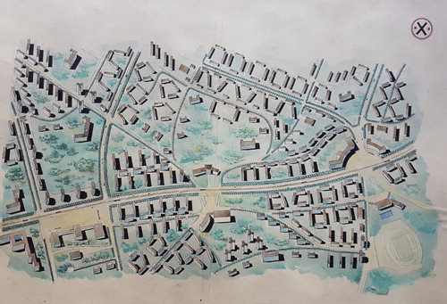 Figure 2. Mustamäe architectural competition entry by Group X. Original drawing, 1958. Source: Museum of Estonian Architecture, used with permission.