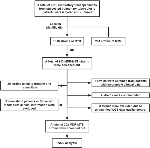 Figure 1 Flow chart summarizing the screening of strains for WGS analysis.