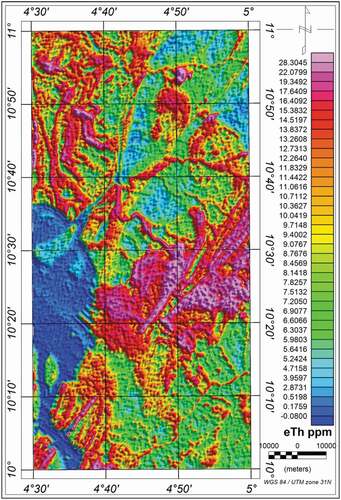 Figure 10. Thorium concentration map