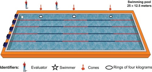 Figure 1 Schematic visual of the Progressive Swim Test for nonexpert swimmers.