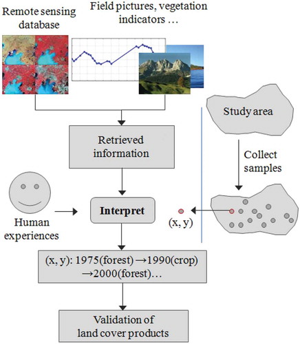 Figure 3. Interpreting land cover types at samples collected in a given area (Feng et al., Citation2012).