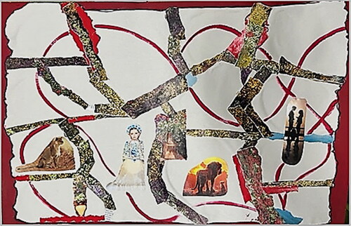 Figure 9. B.’s sense of inner fragmentation and her reparative work through collage.