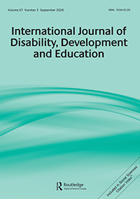 Cover image for International Journal of Disability, Development and Education, Volume 67, Issue 5, 2020