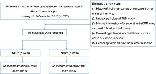 Figure 1 The flow chart of the colorectal cancer study population.