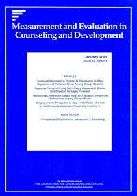 Cover image for Measurement and Evaluation in Counseling and Development, Volume 33, Issue 4, 2001