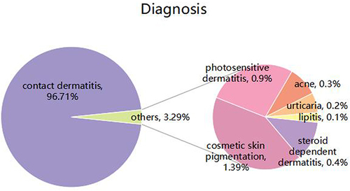 Figure 1 Demonstration of the results of the preliminary diagnosis through pie charts.